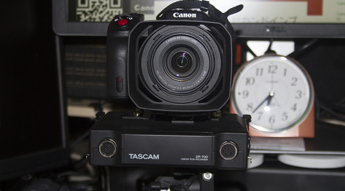 Canon XC10のオーディオシーン（音楽）とTasucam DR-70Dで録音して聴き比べました。
