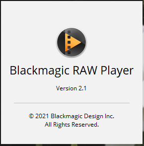 BlackmagicRAWPlayer2.1のアップデートが公開されました。
